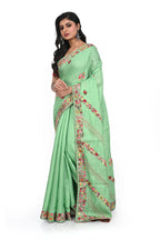 Semi Tussar Exclusive Light Green Coloured Saree with Hand Worked Border and Pallu