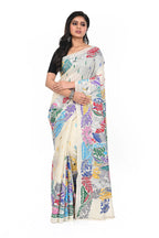 Pure Tussar Multi Coloured Thread Kantha Worked Elegant Look Saree