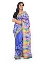 Purple Coloured Kantha Stitch Saree on Pure Bishnupuri Silk