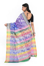 Purple Coloured Kantha Stitch Saree on Pure Bishnupuri Silk