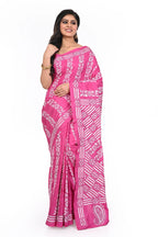 Pink Coloured Kanth Worked Banglore Silk Saree