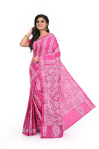 Pink Coloured Kanth Worked Banglore Silk Saree