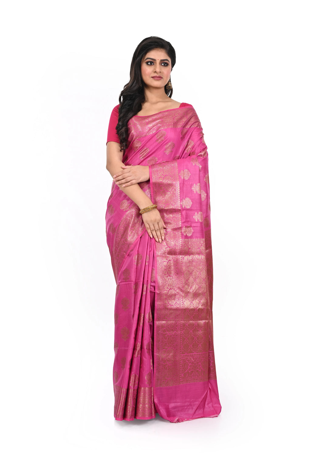 Pure Muga Tussar Benarasi Saree with Anique Zari