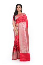 Mashru Benarasi Saree with Big Border Pinkish Red Colour Saree
