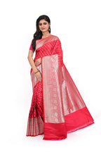 Mashru Benarasi Saree with Big Border Pinkish Red Colour Saree