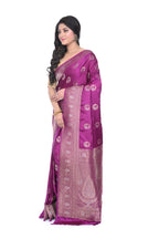 Purple Coloured Mashru Silk Saree with Antiq Zari Border and Heavy Pallu