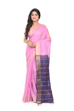 Pink Coloured Semi Tussar Hand Decorated Saree