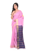 Pink Coloured Semi Tussar Hand Decorated Saree