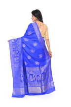 Royal Blue Mashru Silk Saree with Zari Border and Pallu