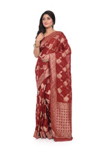 Chocolate Red Mashru Silk Saree