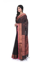 Handloom Copper Zari Weaving Saree with Border an Pallu