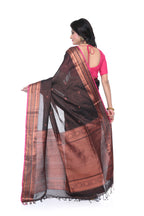 Handloom Copper Zari Weaving Saree with Border an Pallu