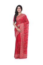Red Georgette Saree with Kashmiri Worked