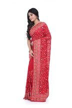 Red Georgette Saree with Kashmiri Worked