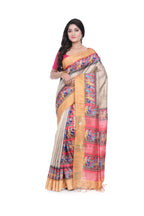 Semi Tussar Tribal Print Saree with Patli Pallu