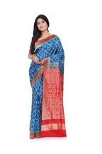 Koraput Silk Blue Coloured Saree with Red Pallu and Border