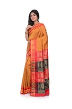 Sambalpuri Silk Replica Saree with Double Border Saree Yellow Colour