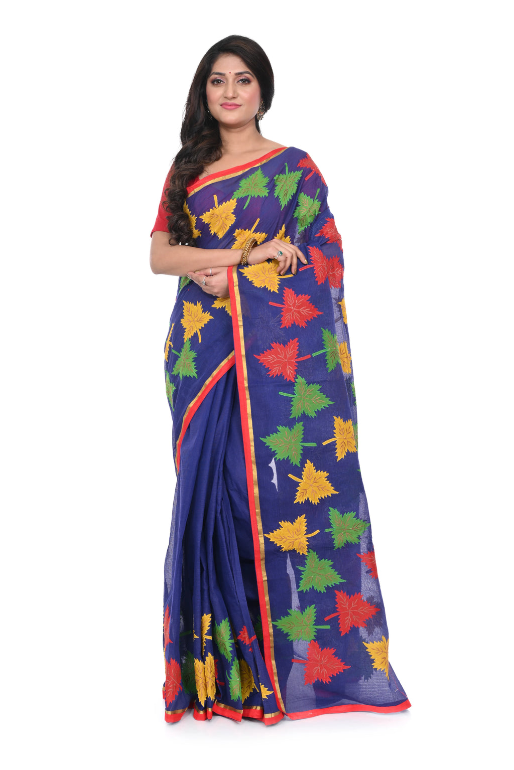 Pure Cotton Embroidery Work Saree with Blouse Piece