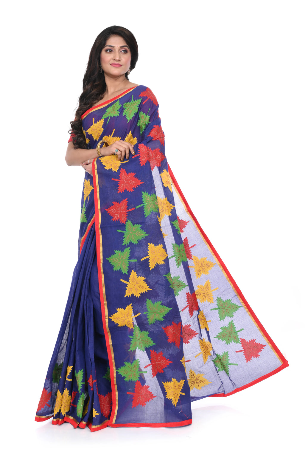 Pure Cotton Embroidery Work Saree with Blouse Piece