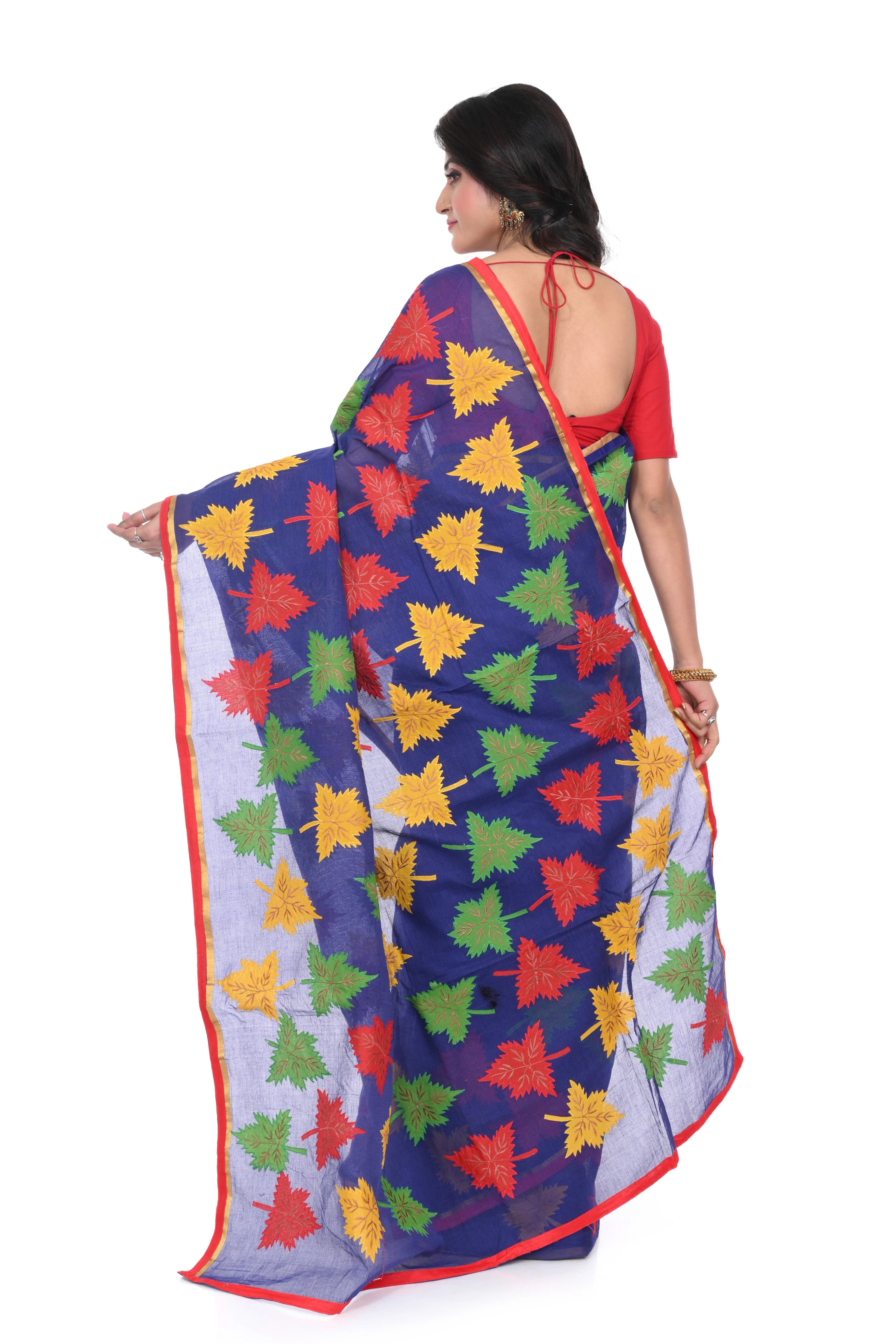 Pure Cotton Embroidery Work Saree with Blouse Piece
