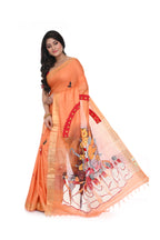 Semi Tussar Saree with Unique Hand Paint Ma Durga Saree