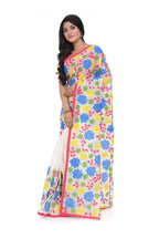 Multi Colour Appliqué on White Reshom Kota Saree