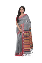 Pure Handloom Saree with Heavy Pallu with Red Border