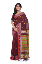 Maroon Colour Pure Handloom Saree with Heavy Pallu