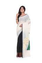 Pure Cotton Half Half Saree with Beautiful Hand Paint Durga Motif on Pallu