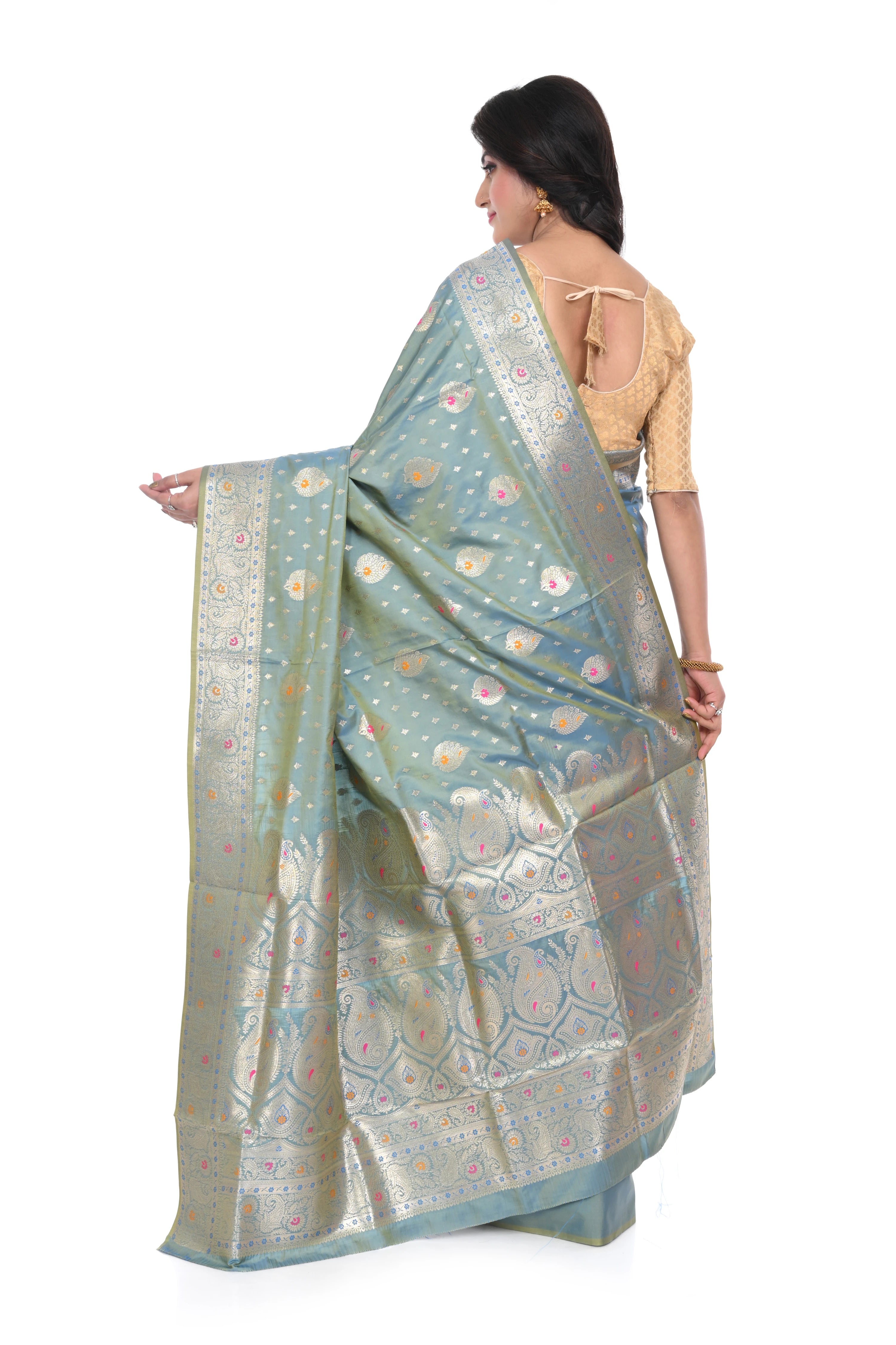 Light Teal Benarasi Saree