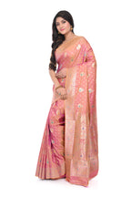 Pink Benarasi Saree with Copper Zari