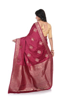 Maroon Mashru Silk Saree with Heavy Pallu