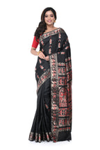 Black Swarnachari Saree with Red Meenakari Work