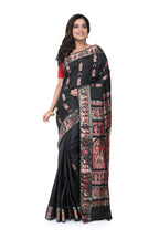 Black Swarnachari Saree with Red Meenakari Work