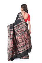 Black Swarnachari Saree with Red Meenakari Work
