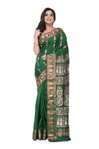 Green Swarnachari Saree with Copper Zari Meenakari Work