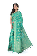 Mint Green Benarasi Saree with Soft Zari Work
