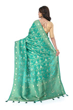 Mint Green Benarasi Saree with Soft Zari Work