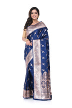 Blue Mashru Benarasi Saree with Heavy Pallu