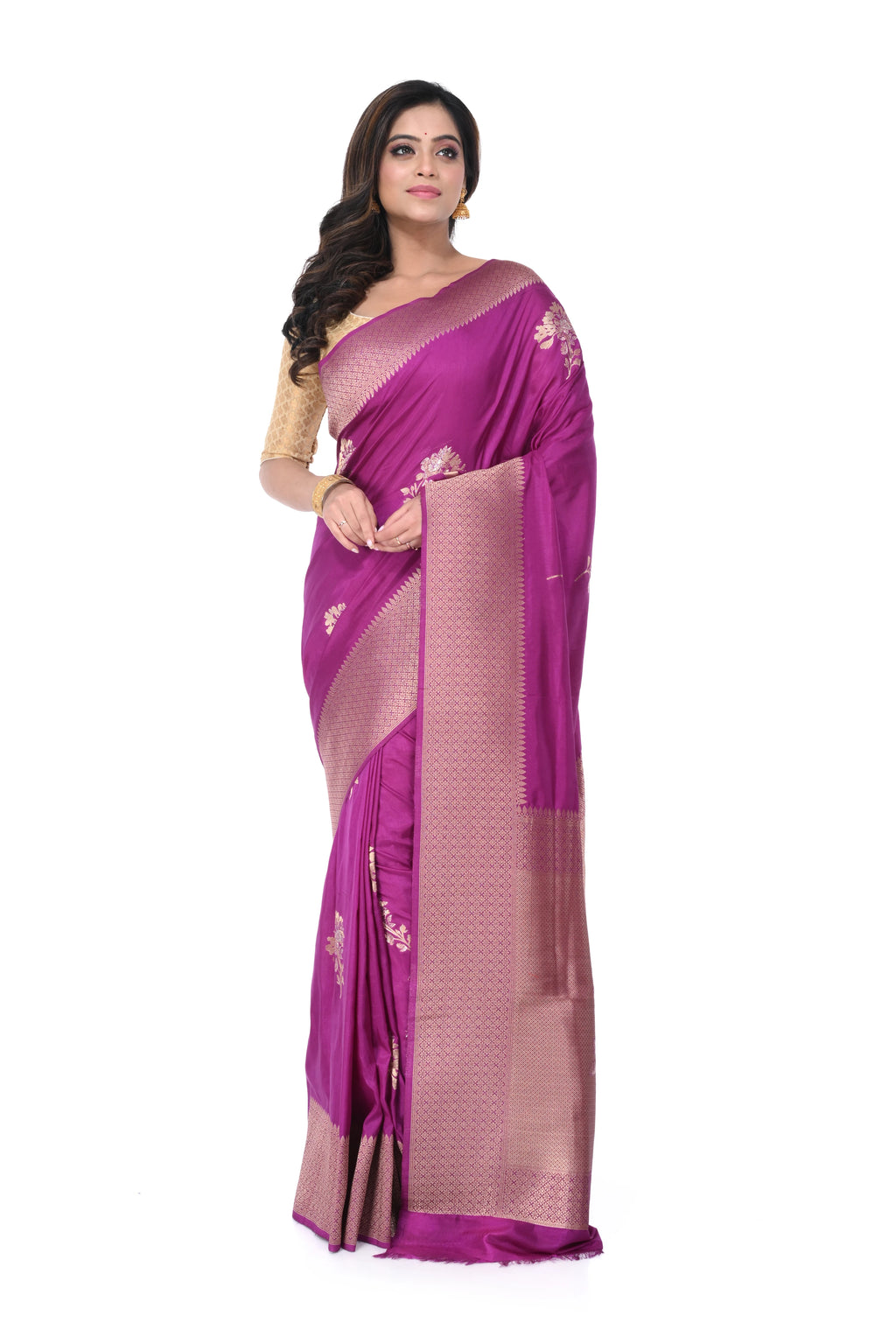 Lavender Pink Mashru Silk Saree with Heavy Pallu
