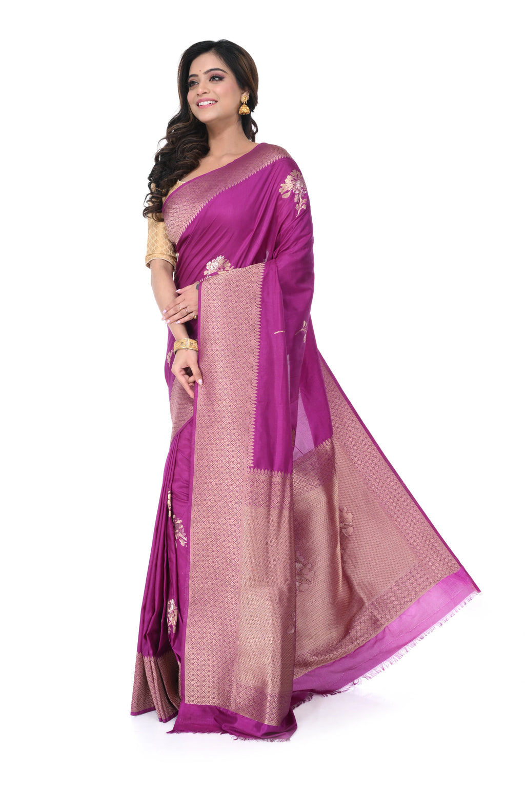 Lavender Pink Mashru Silk Saree with Heavy Pallu