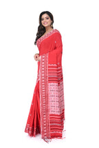 Pure Red Cotton Handloom Saree