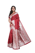 Maroon Mashru Benarasi Saree with Heavy Pallu & Border