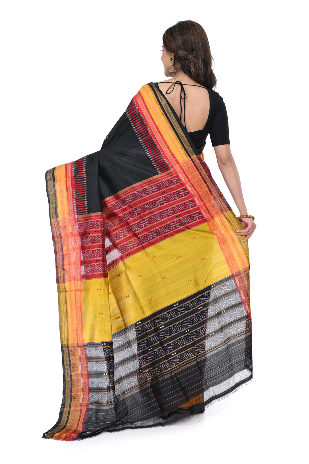 Pure Khandua Silk Saree with Triple Anchal & Border