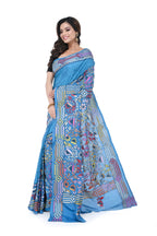 Black Semi Bangalore Silk Saree with Kantha Allover Work