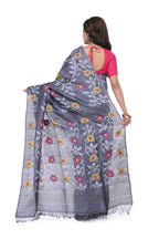 Silver Tussar Saree with Jamdani Work
