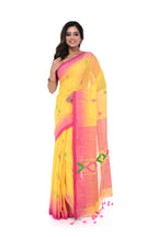 Yellow Cotton Handloom Saree