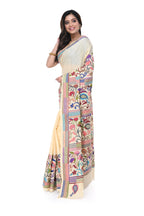 Tussar Saree with Kantha Work Border & Rich Pallu