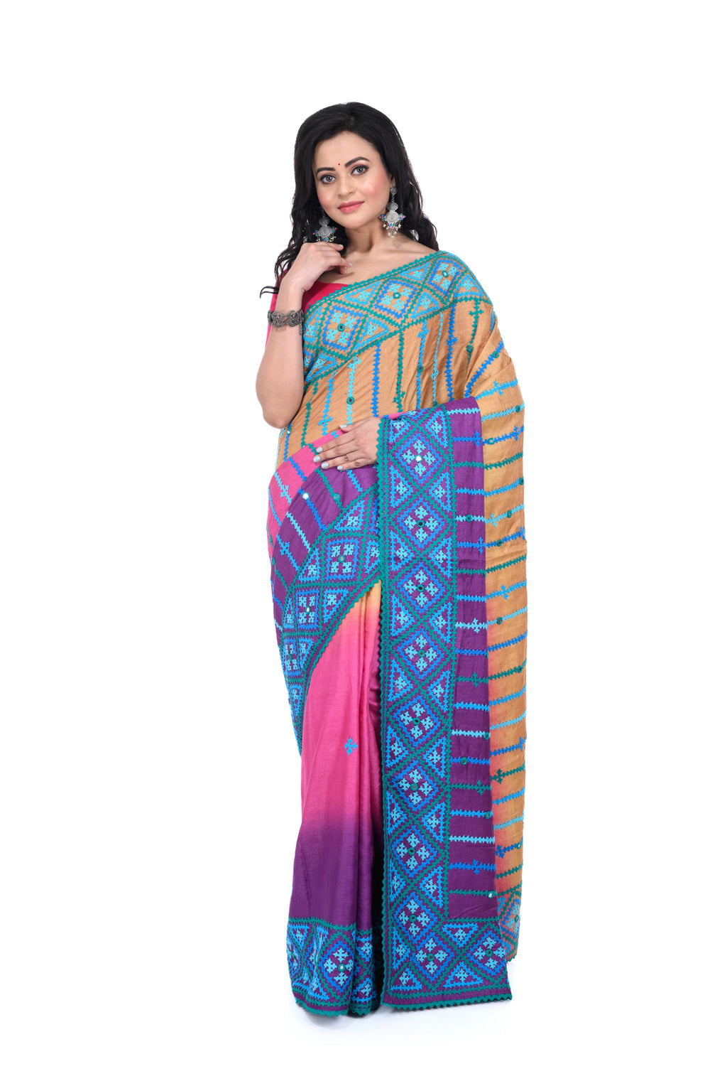 Exclusive Gujarati Stitch Tussar Saree