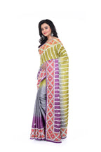 Tussar Saree with Hand Kantha Stitch